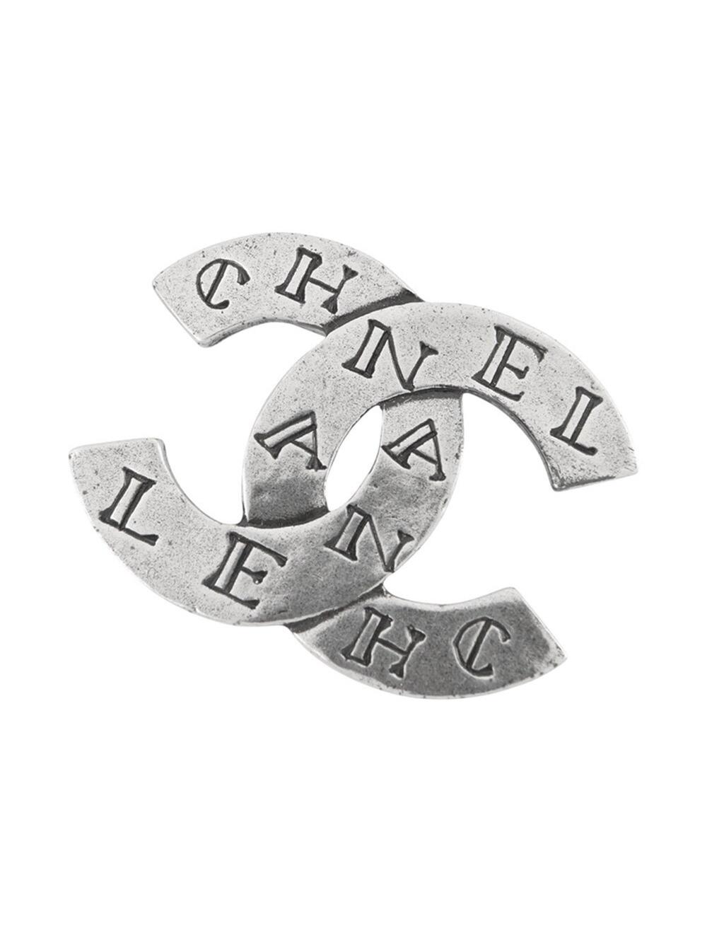 Chanel Cc Logo Brooch Silver-Tone Metal #287868C90B